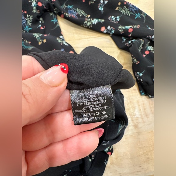 Wayf black floral open cold shoulder long sleeve mini dress - Picture 11 of 12